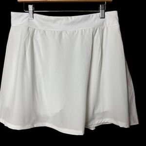 J Crew Pleated Active Skort Skirt White Large NWT